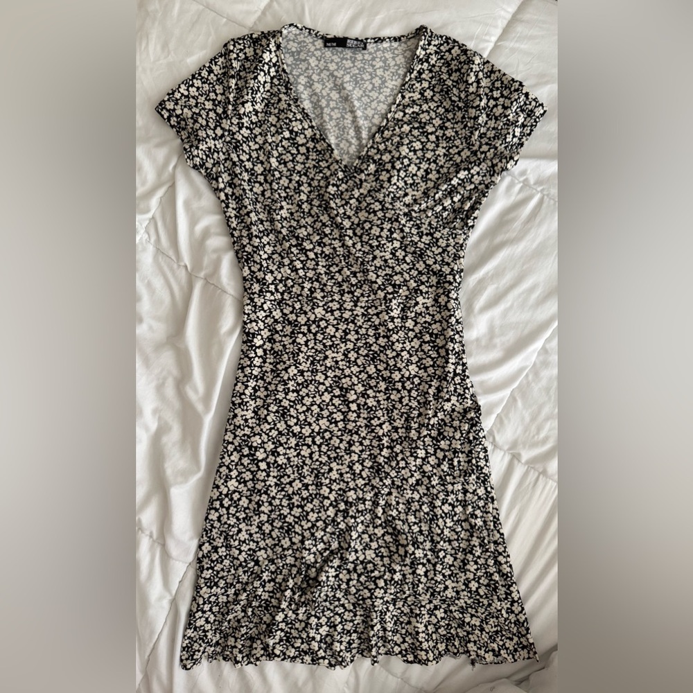 Rebel Sugar Black and White Floral Midi Dress